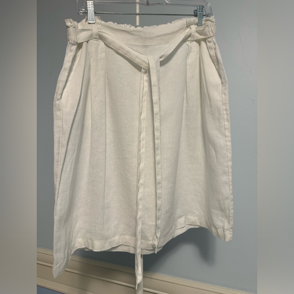 Ellen Tracy - pull on linen midi skirt